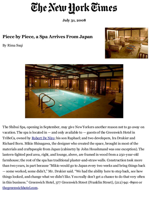 Greenwich Press 2008 07 Ny Times Page 1