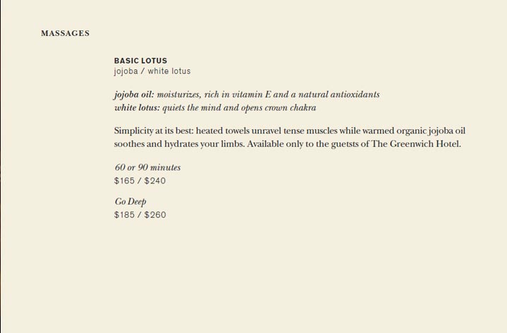 The Greenwich Hotel Shibui Menu Page 4