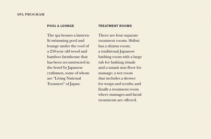 The Greenwich Hotel Shibui Menu Page 2a