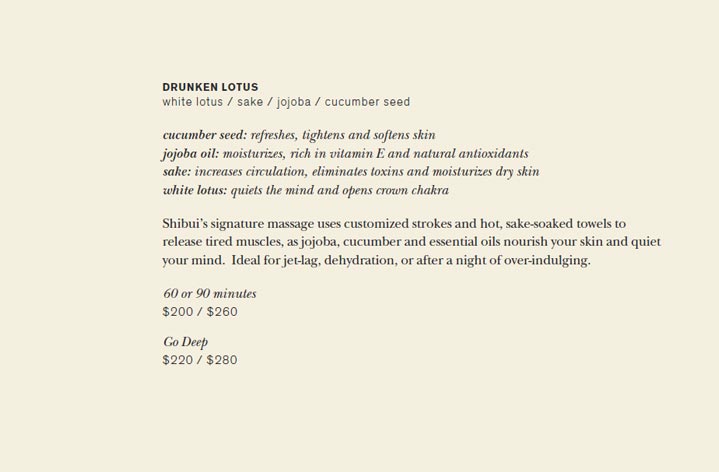 The Greenwich Hotel Shibui Menu Page 5