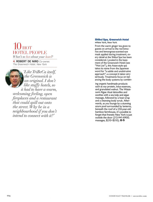 Greenwich Press 2009 05 Conde Nast Traveller